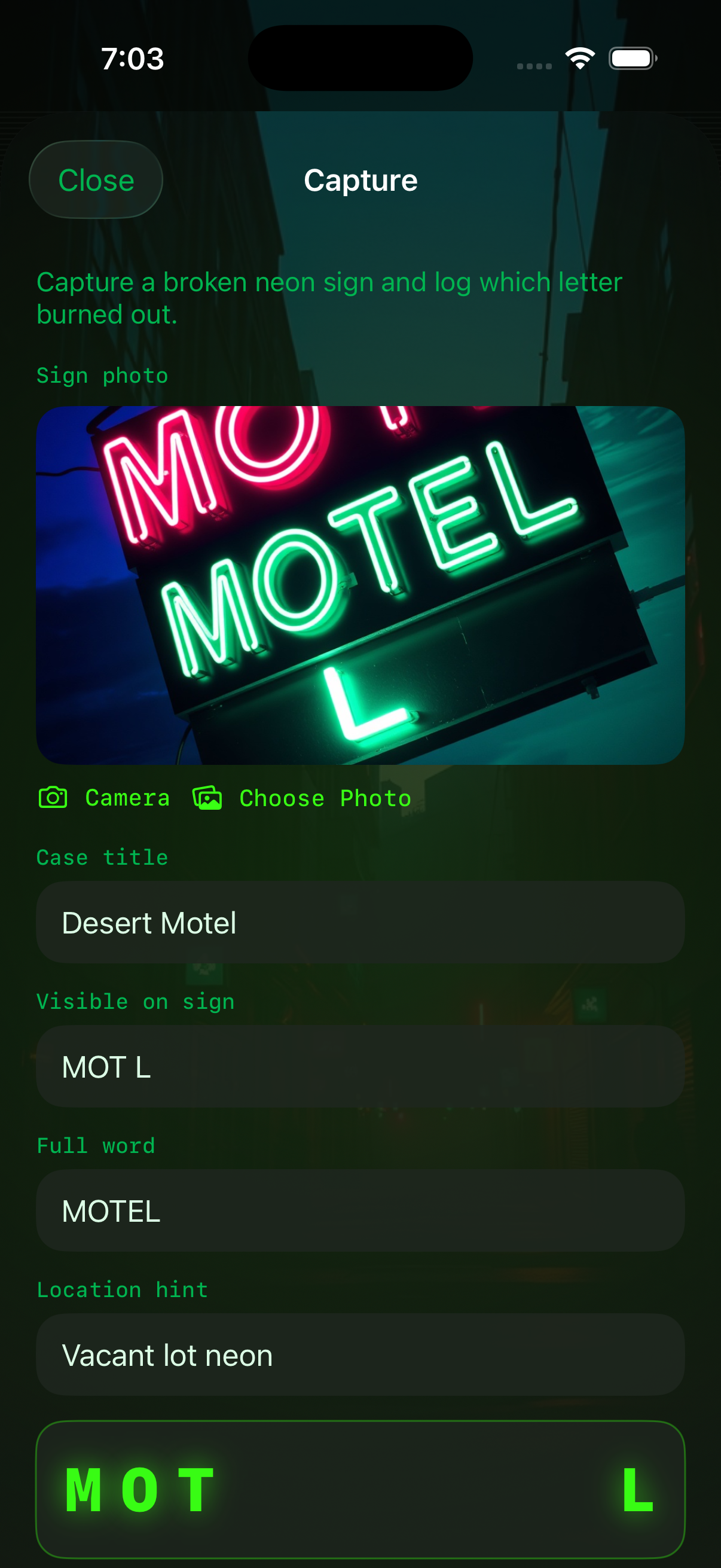 Capture broken sign flow
